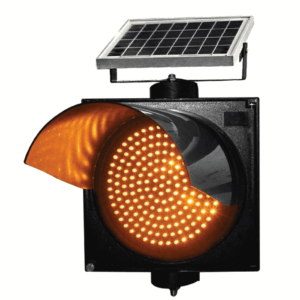 ไฟกระพริบโซล่าเซลล์ขนาด 300 มม. LED 170 แผงโซล่า 10 W สีเหลือง